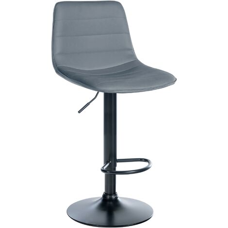 Barhocker Lex Kunstleder grau schwarz