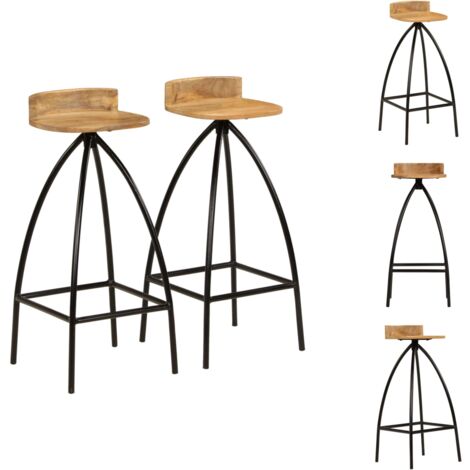 Barhocker - Living Barhocker 2 Stk. Massivholz Mango