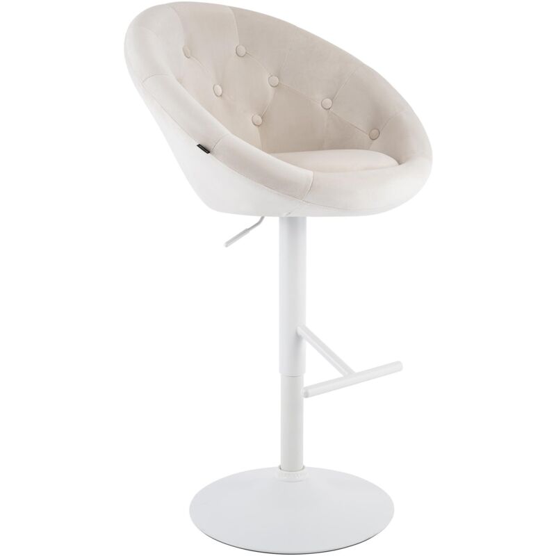 Clp Barhocker London Samt Creme Weiß