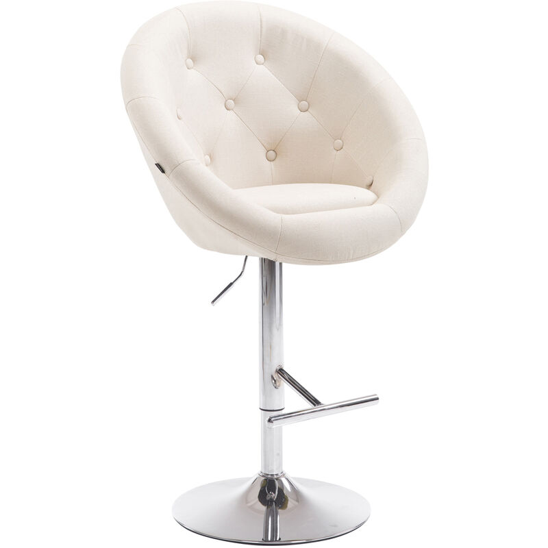 Clp Barhocker London V2 Stoff Creme Chrom