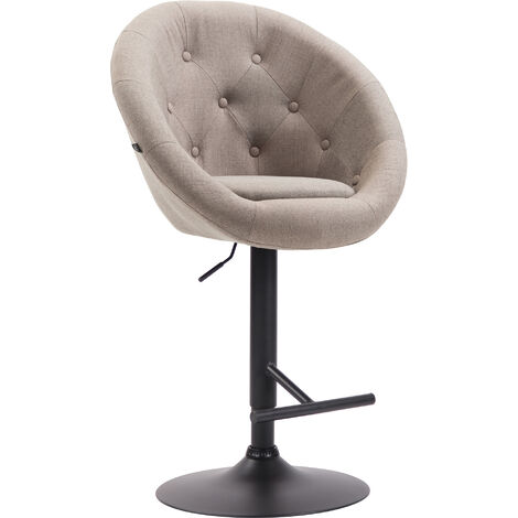 Barhocker London V2 Stoff taupe schwarz