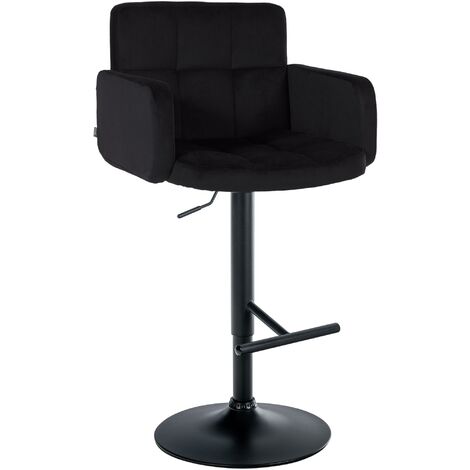 Barhocker Los Angeles Samt schwarz schwarz