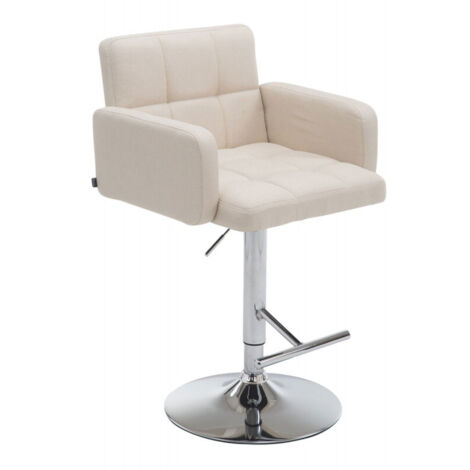 Barhocker Los Angeles Stoff creme chrom