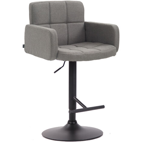 Barhocker Los Angeles Stoff grau schwarz