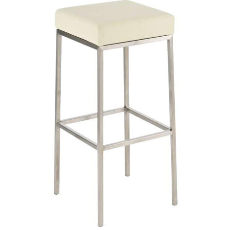 Barhocker Montreal Kunstlederbezug edelstahl creme
