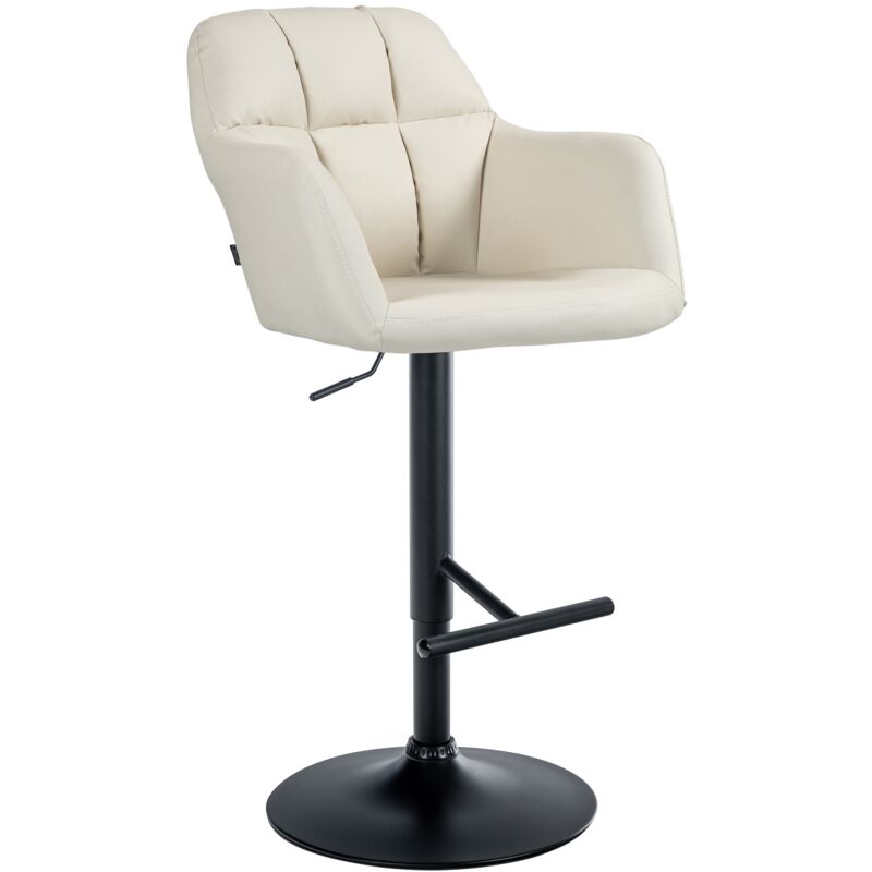Clp - Barhocker Natoma Kunstleder Creme Metall Matt Schwarz