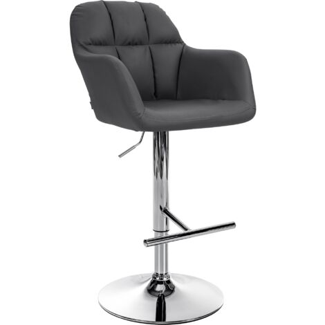 Barhocker Natoma Kunstleder schwarz Metall in Chromoptik
