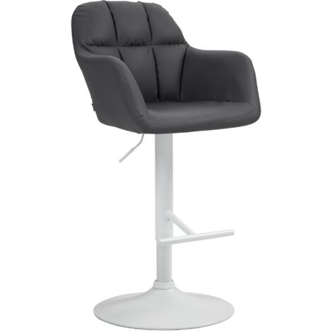 Barhocker Natoma Kunstleder schwarz Metall matt weiss