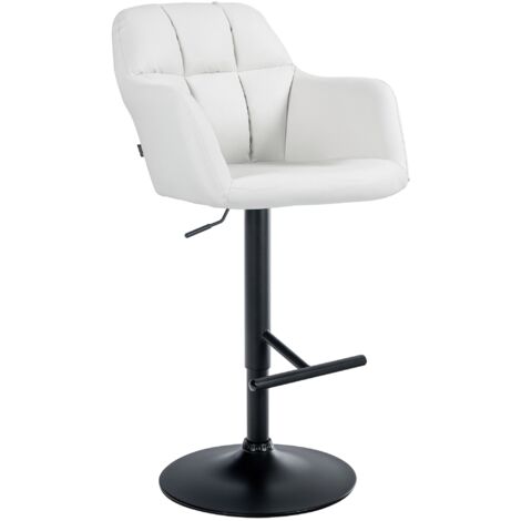 Barhocker Natoma Kunstleder weiß Metall matt schwarz