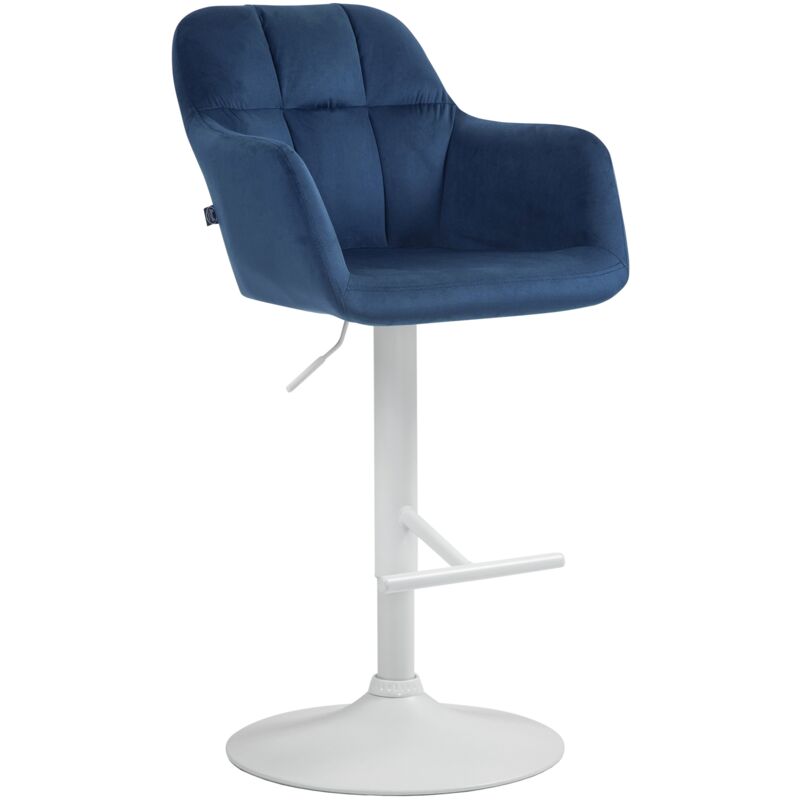 Clp Barhocker Natoma Samt Blau Metall Matt Weiss