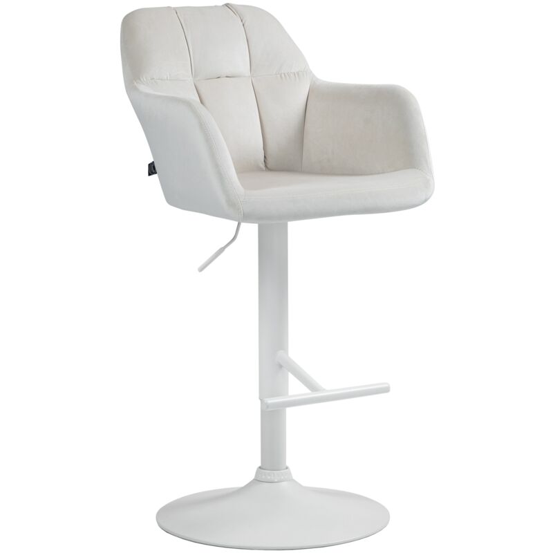 Clp Barhocker Natoma Samt Creme Metall Matt Weiss