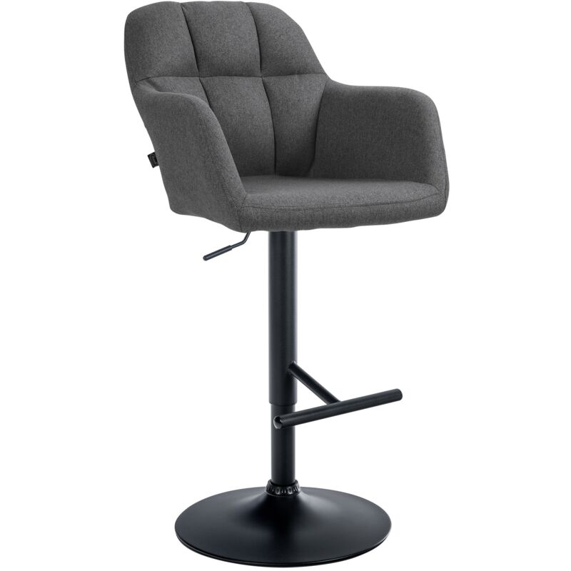 Clp - Barhocker Natoma Stoff Dunkelgrau Metall Matt Schwarz