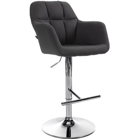 Barhocker Natoma Stoff schwarz Metall in Chromoptik
