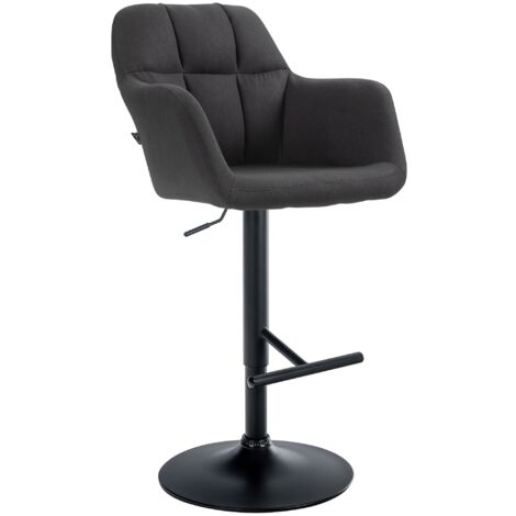 Barhocker Natoma Stoff schwarz Metall matt schwarz