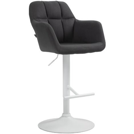 Barhocker Natoma Stoff schwarz Metall matt weiss