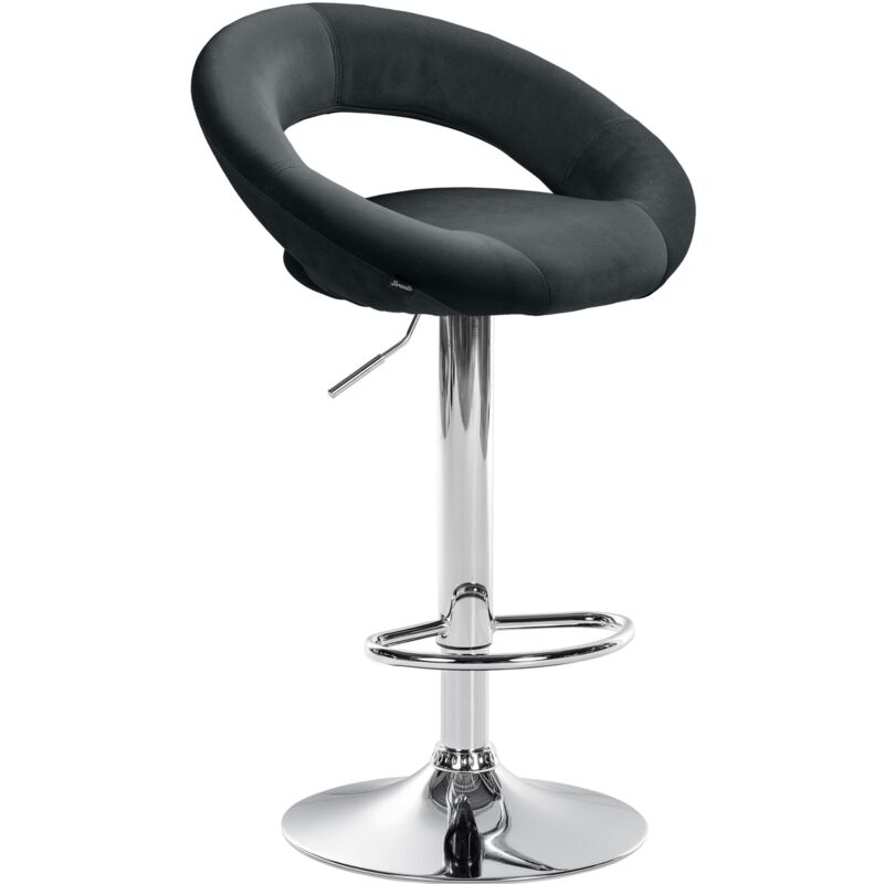 Clp Barhocker Olinda Samt Schwarz Chrom