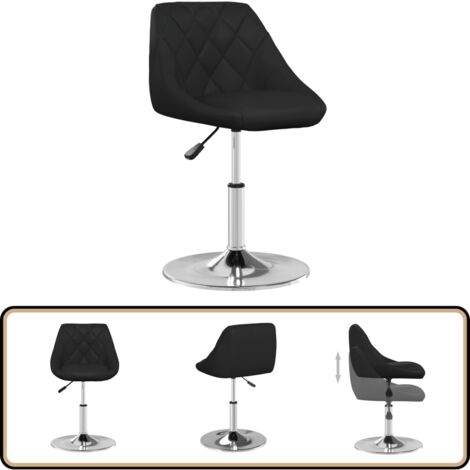 Barhocker Schwarz Kunstleder - Barhocker - Küchenhocker - Drehbares Stuhlsitz - Höhenverstellbar - Gaslift