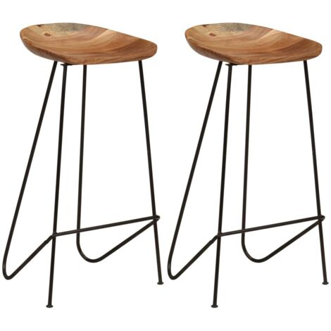 Barhocker Set von 2 aus massivem Akazienholz