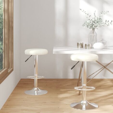 Barhocker Set von 2 Creme Kunstleder