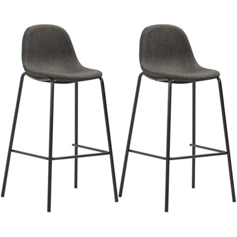 Barhocker-Set von 2 in Dunkelgrau, Stoff