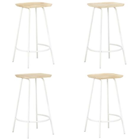 Barhocker Set von 4 aus massivem Mangoholz
