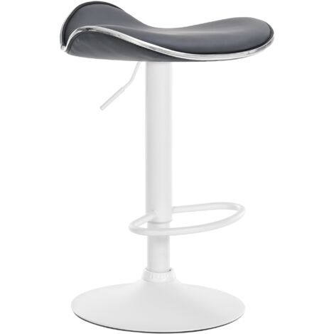 Barhocker Shanghai Kunstleder grau Metall matt weiss
