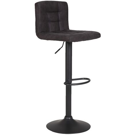 Barhocker Sitzhocker Hocker höhenverstellbar AMANDA Microfaser Vintage Grau An...