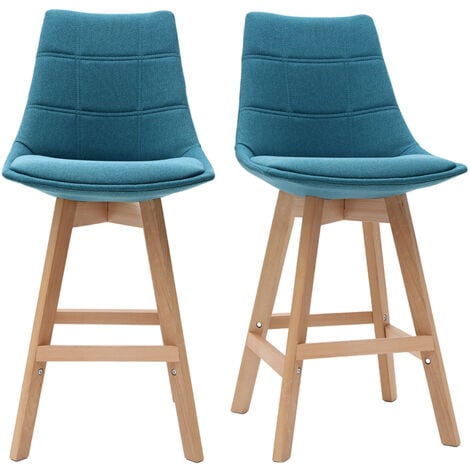 Barhocker skandinavisch Blaugrün 65 cm (2er-Set) MATILDE