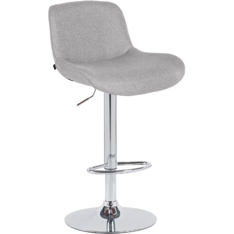 Barhocker Solon Chrom hellgrau Stoff