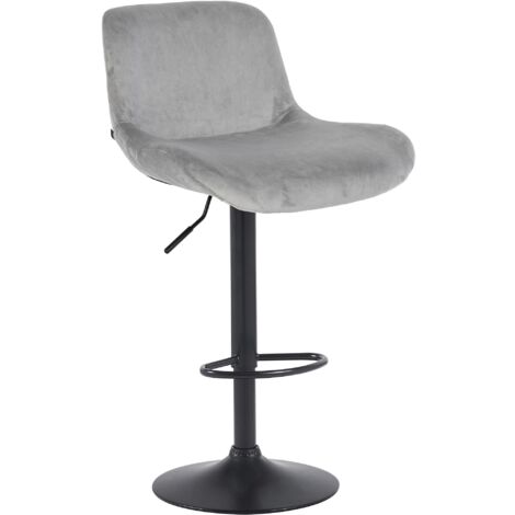 Barhocker Solon Schwarz grau Samt