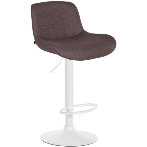 Barhocker Solon Weiß dunkelbraun Stoff