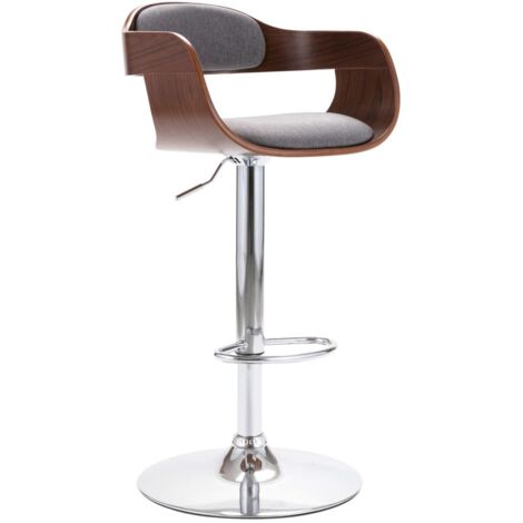 Barhocker Sperrholz und Grauer Stoff vidaXL