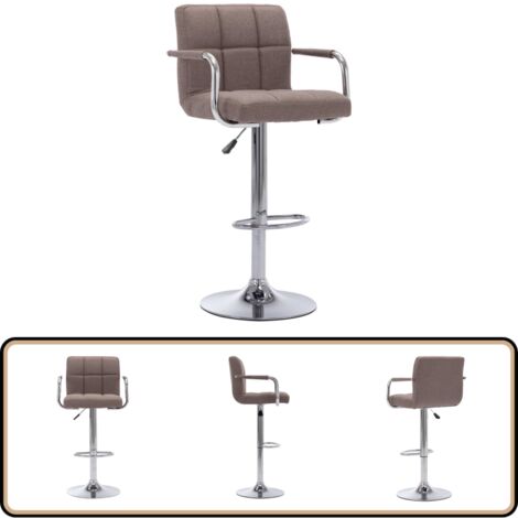 Barhocker Taupe Stoff - Barhocker - Thekenhocker - Küchenhocker - Drehbares Bürostuhl - Ergonomischer Stuhl