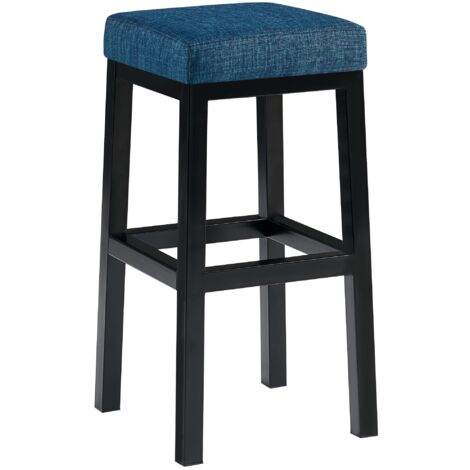 Barhocker Taylor Stoffbezug Sitzhöhe 78 cm Metallgestell schwarz blau