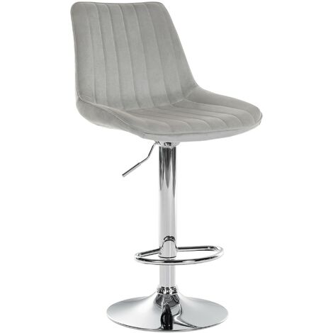 Barhocker Toni Samt grau chrom