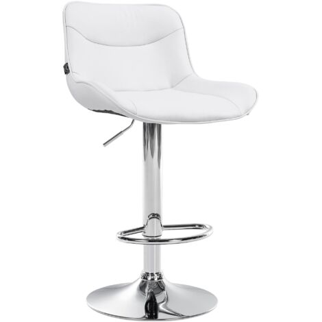 Barhocker Vonore Kunstleder weiß chrom
