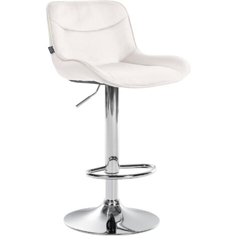 Barhocker Vonore Samt creme chrom