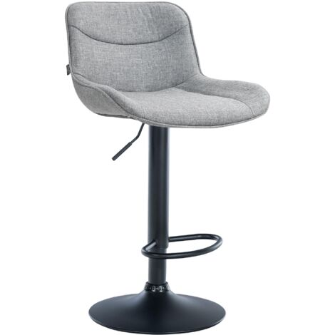 Barhocker Vonore Stoff grau schwarz