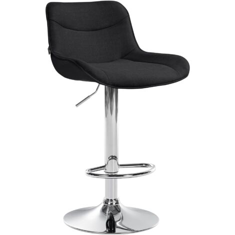 Barhocker Vonore Stoff schwarz chrom