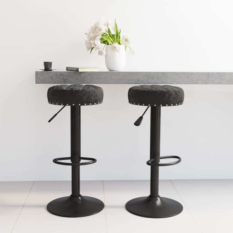 Barhocker 2 Stk. Schwarz Samt Vidaxl
