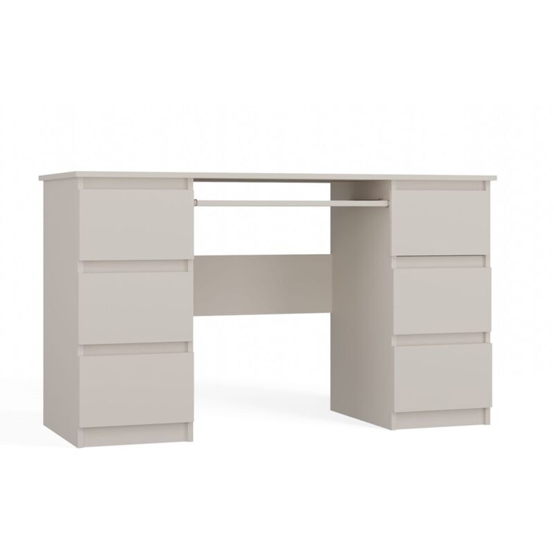 Bari Bureau informatique Bureau d'ordinateur Travail Gaming Office 6 Tiroirs Support clavier coulissant Meuble bureau