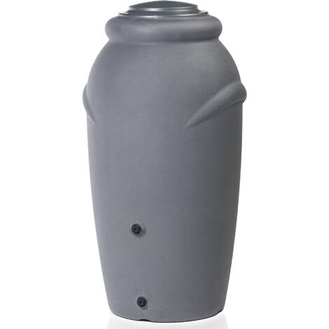 Baril d'eau de pluie 210L Aquacan Baby en plastique de couleur gris graphite 59,6 (L) x 56 (l) x 118,3 (H) cm