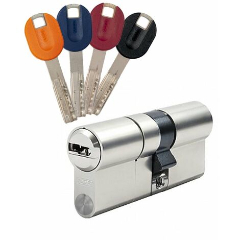 Abus – Barillet magnétique renforcé 40x75 – Anti crochetage et perçage – 15 goupilles – Installation réversible – 4 clés colorées