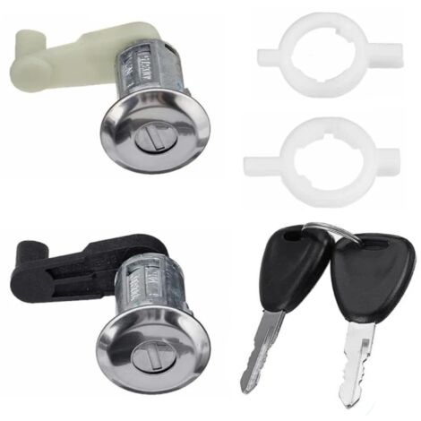 Barillet Serrure Compatible avec Renault Megane Scenic (1996-2003) Clio Thalia (1998-2005) - Porte Avant Gauche et Droite - 7701468981-7701468982 - Cylindre - Clé (lot de 2)