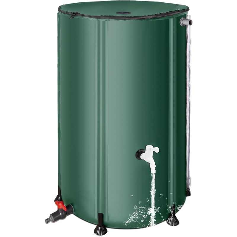 Barils de pluie pour recueillir l'eau de pluie de la gouttière - Système de collecte d'eau de pluie pliable avec filtre deux robinets et kit de