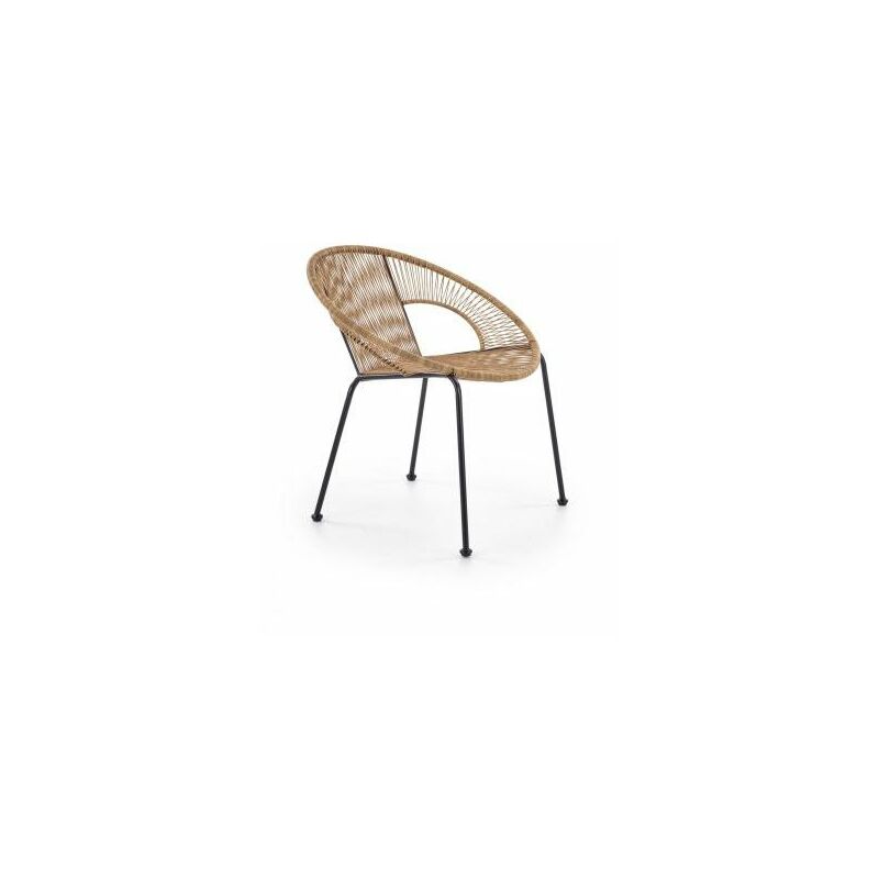 BARIU - Chaise style vintage/loft salon/jardin/terrasse - 74x69x60 cm - Mobilier de jardin - Marron