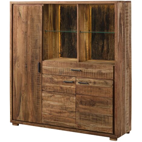 BARK 115 Buffet en bois d'acacia - laqué / naturel 140x40x150