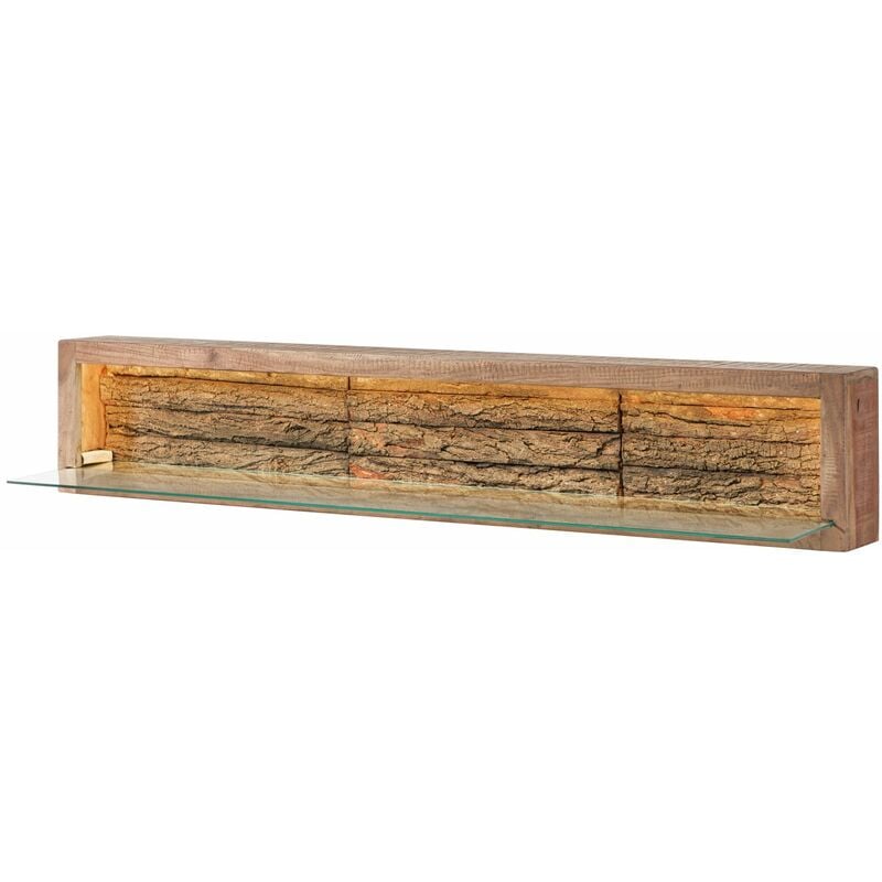 Massivmoebel24 - tagère murale 145x30 Acacia laqué Bois naturel bark 105
