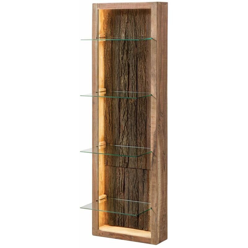 Massivmoebel24 - Vitrine murale 45x30 Acacia laqué Bois naturel bark 104