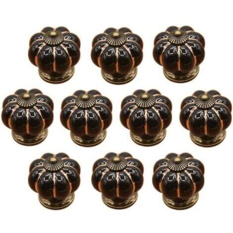 BARKBUSTERS 10 Pcs Boutons de tiroir en céramique bouton de meuble pour tiroirs et placards de cuisine (Noir)
